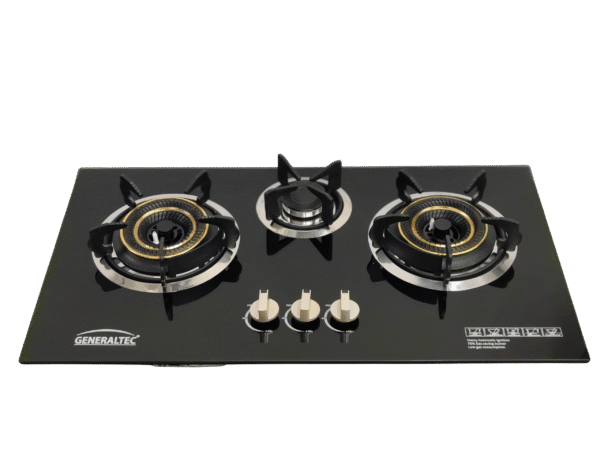 GeneralTec Gas Hob 3 Burners Glass
